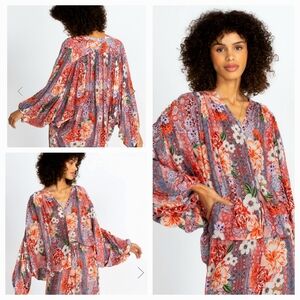 Johnny Was Ingrid Button Down Boho Chic Top Size XS